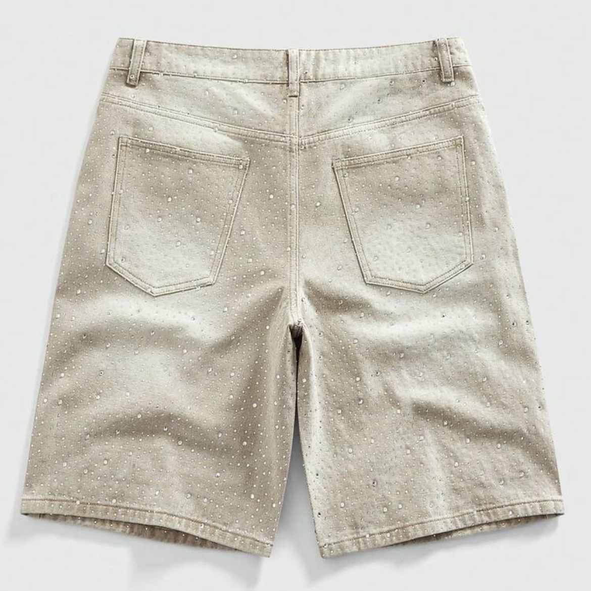 Rome Graphic Pearl+Diamond Denim Shorts
